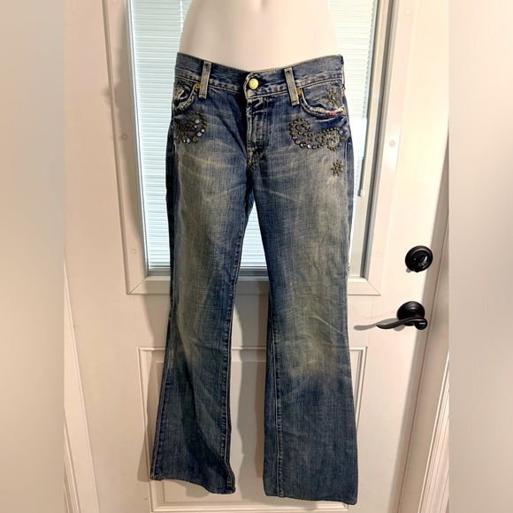 Seven for All Mankind Jeans Great China Wall
Denim Crystals Studs Size 29 - Picture 1 of 5